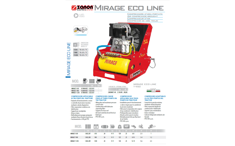 Zanon compressore per trattore mirage t.900 + 2 abbacchiatori Usado - 4