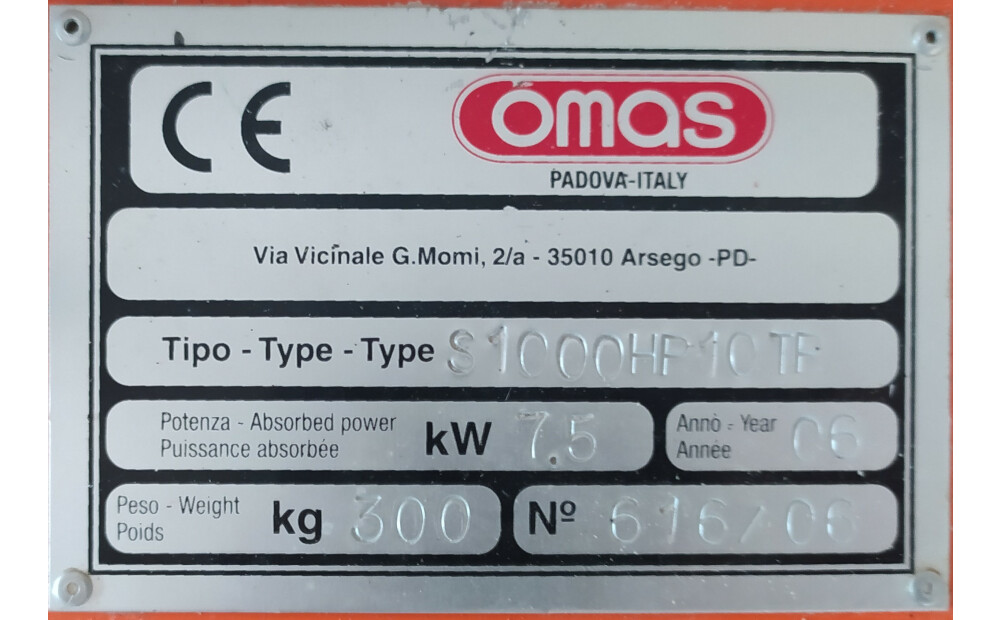 Schiacciatrice professionale  con calamita OMAS  S 1000 Usato - 3