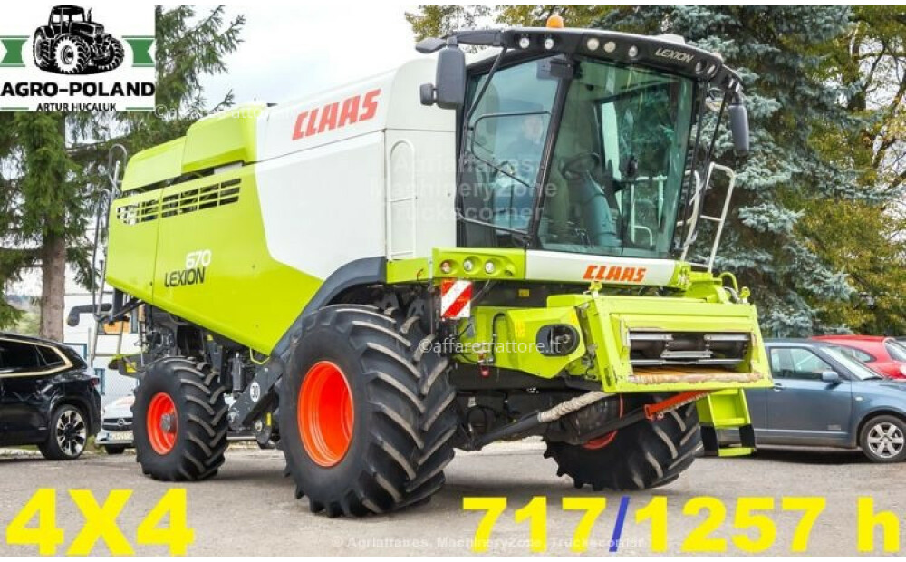 Claas LEXION 670 - ANNO 2019 - 4X4 - 1255 h - 3D + VARIO 770 - LASER PILOT Usado - 4