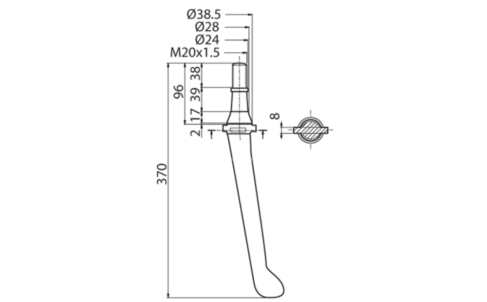 Dente conico lungo a goccia per erpice Lely - 2