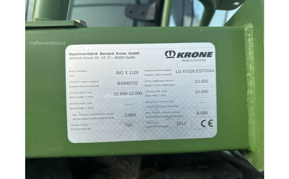 Krone BIG X 1100 Usado - 11